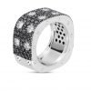 Roberto Coin Pois Moi 2 Row Square Ring with Black and White Diamonds 8881872AW65B Side