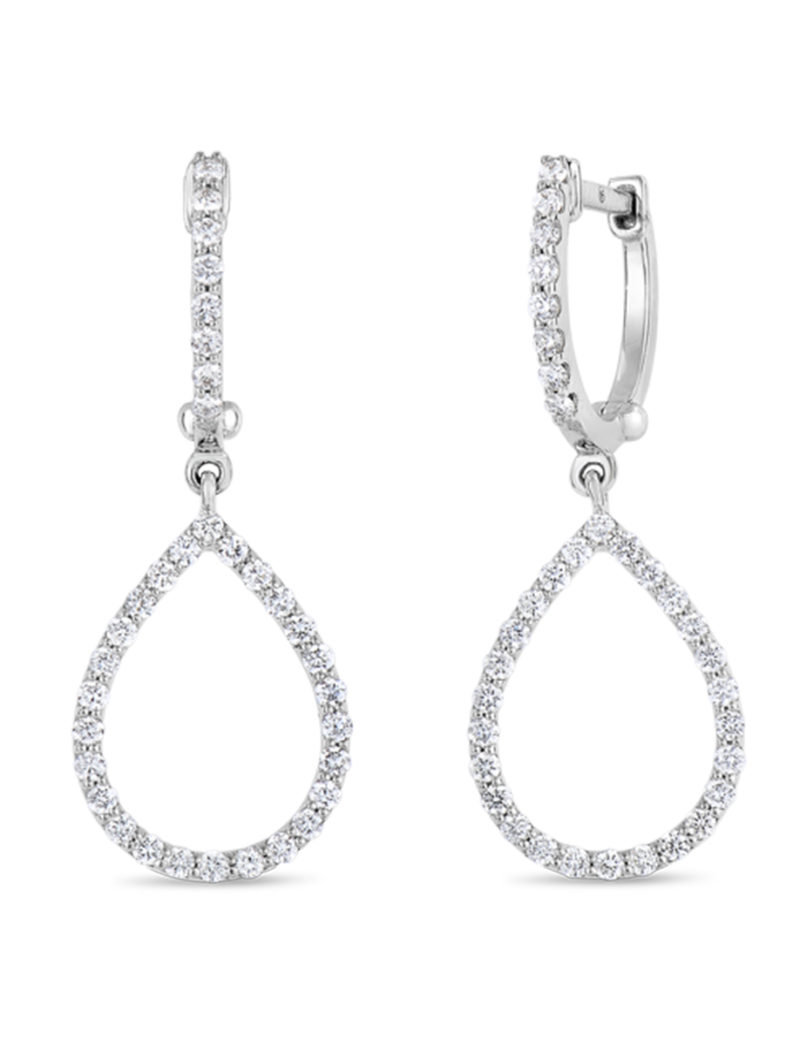 Art Deco Drop Earrings with Diamonds