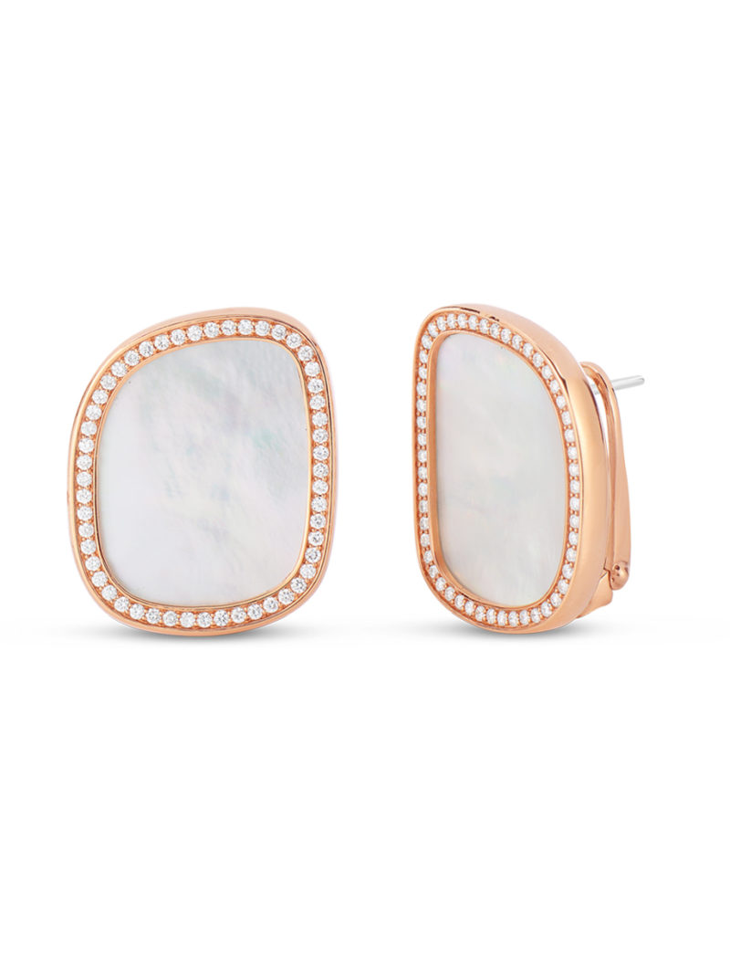Earrings with Mother of Pearl and Diamonds