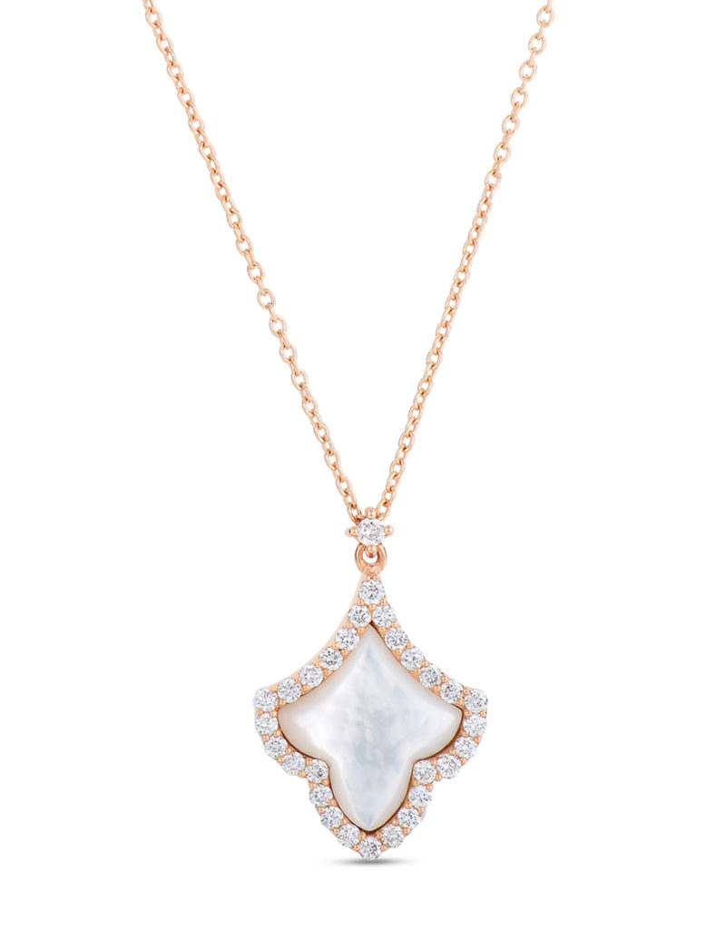 Art Deco Pendant with Diamonds and Mother of Pearl