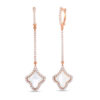 Roberto Coin Tiny Treasures Art Deco Drop Earrings with Diamonds and Mother of Pearl 8881990AXERJ