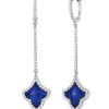 Roberto Coin Tiny Treasures Art Deco Drop Earrings with Diamonds, Sapphire, and Mother of Pearl 8881994AWERJ