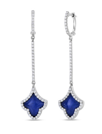 Roberto Coin Tiny Treasures Art Deco Drop Earrings with Diamonds, Sapphire, and Mother of Pearl 8881994AWERJ