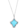 Roberto Coin Tiny Treasures Art Deco Pendant with Diamonds, Turquoise, and Mother of Pearl 8881999AWCHJ