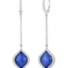Roberto Coin Art Deco Drop Earrings with Diamonds, Sapphire, and Mother of Pearl 8882002AWERJ