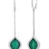 Roberto Coin Tiny Treasures Art Deco Drop Earrings with Diamonds, Emerald, and Mother of Pearl 8882004AWERJ