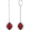 Roberto Coin Tiny Treasures Art Deco Drop Earrings with Diamonds, Ruby, with Mother of Pearl 8882005AWERJ