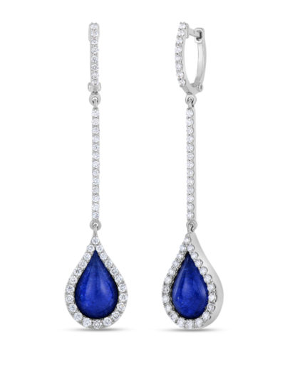 Roberto Coin Tiny Treasures Art Deco Drop Earrings with Diamonds, Sapphire, and Mother of Pearl 8882006AWERJ