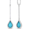 Roberto Coin Tiny Treasures Art Deco Drop Earrings with Diamonds, Turquoise, and Mother of Pearl 8882007AWERJ