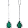 Roberto Coin Tiny Treasures Art Deco Drop Earrings with Diamonds, Emerald, and Mother of Pearl 8882008AWERJ