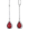 Roberto Coin Tiny Treasures Art Deco Drop Earrings with Diamonds, Ruby, and Mother of Pearl 8882009AWERJ