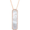 Roberto Coin Tiny Treasures Art Deco Pendant with Diamonds and Mother of Pearl 8882026AX31J