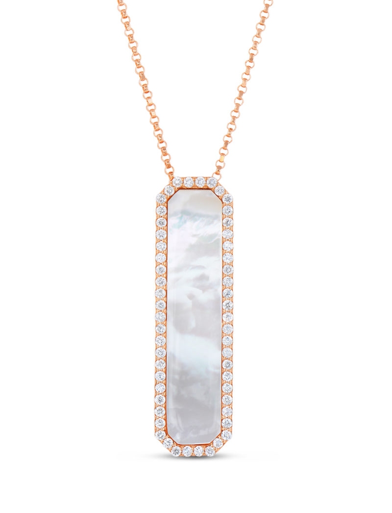 Art Deco Pendant with Diamonds and Mother of Pearl