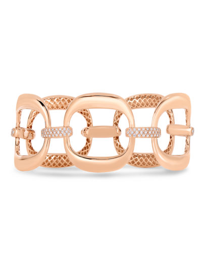 Roberto Coin Designer Gold Link Bracelet with Diamonds 915020AXLBX0