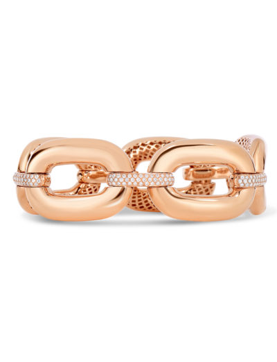 Roberto Coin Designer Gold Link Bracelet with Diamonds 9151019AXLBX