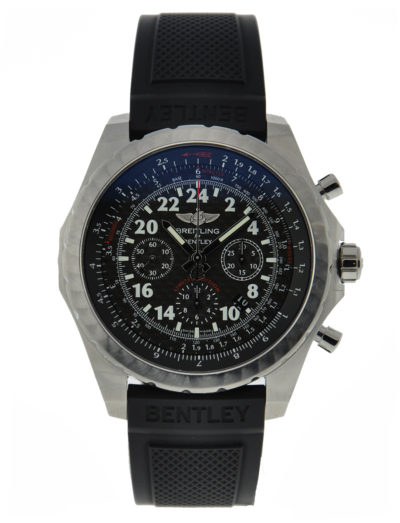 BREITLING BENTLEY 24 HOUR CHRONOGRAPH STAINLESS STEEL BLACK CARBON DIAL ON RUBBER STRAP AB022022/BC84