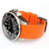 Everest Deepsea Sea-Dweller Curved End Rubber Strap with Tang Buckle EH10ORG Side