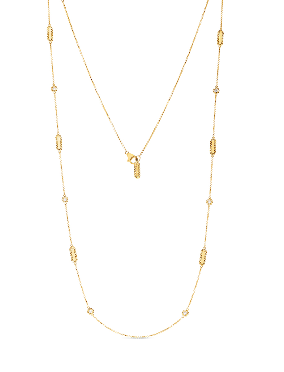 New Barocco Necklace with Alternating Diamond Stations