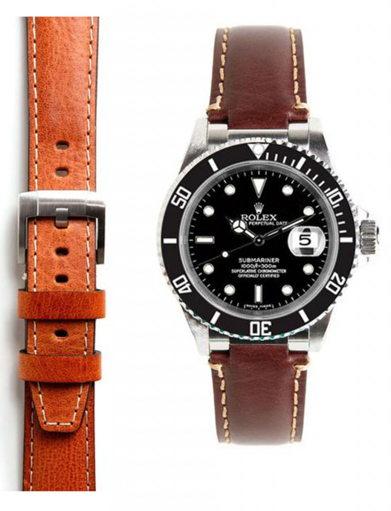 Everest Steel End Link Leather Strap with Tang Buckle