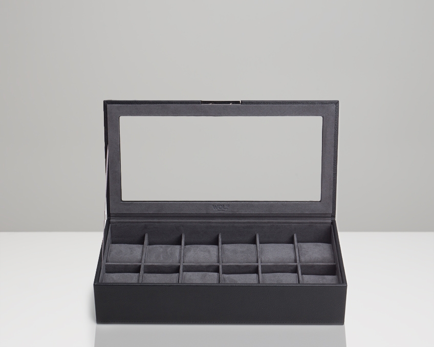 Wolf Stackable 12 Piece Watch Tray with Lid