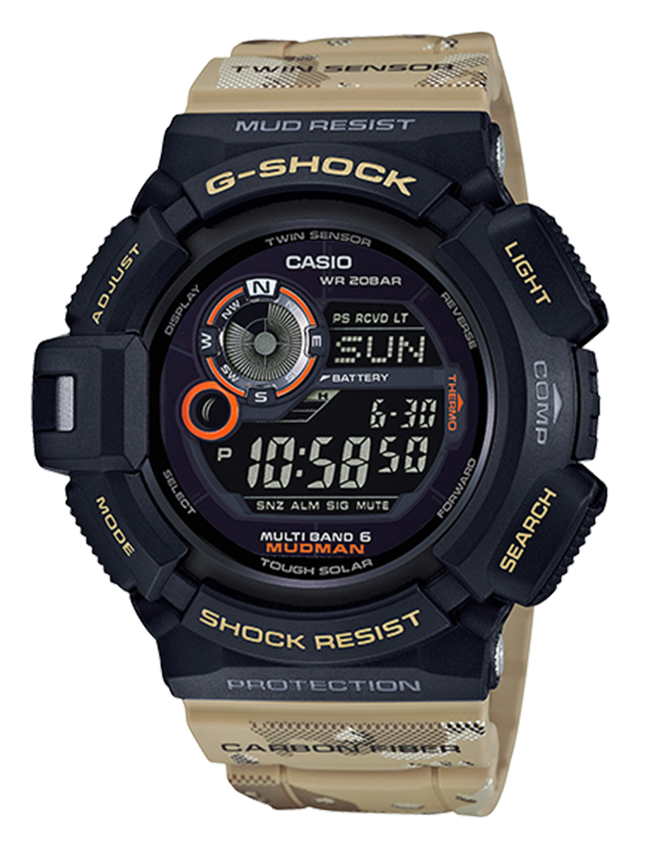 G-Shock Archived Master of G Casio G-Shock Black/Tan Mudmaster GW9300DC ...