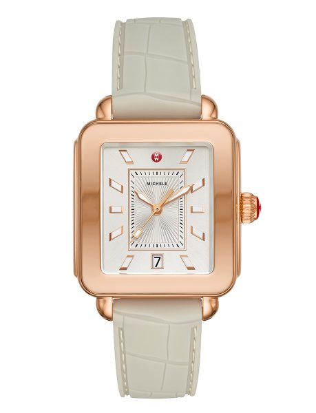 Michele Deco Sport Rose Gold And Cashmere Watch