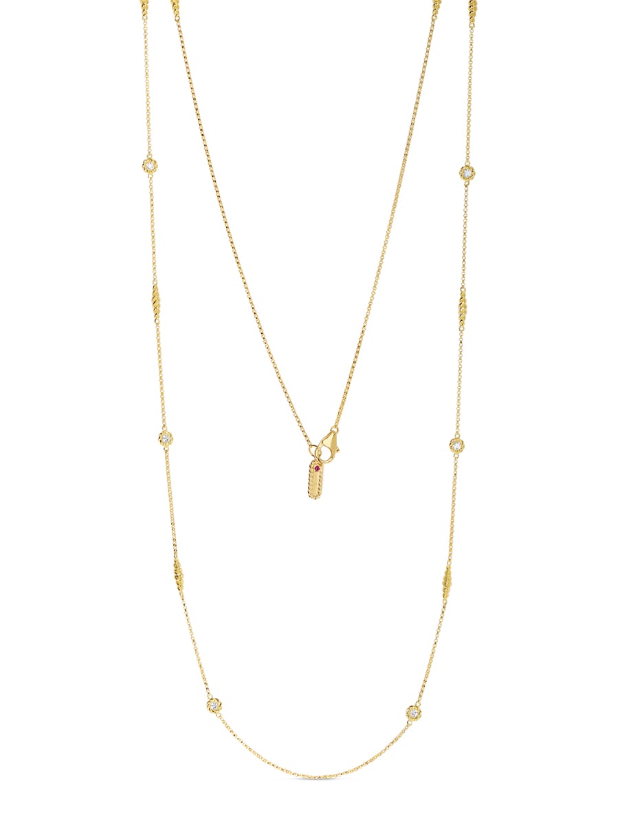 Roberto Coin New Barocco Necklace with Alternating Diamond Stations
