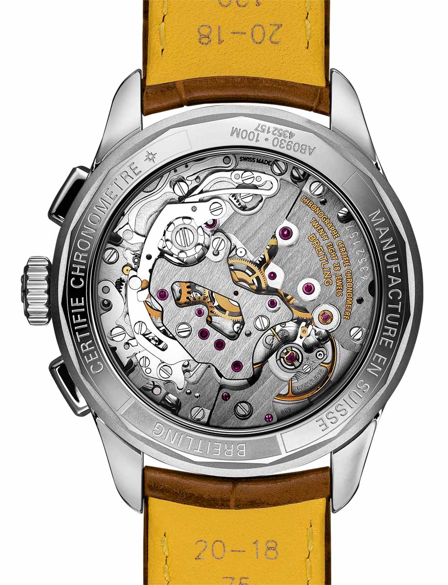Breitling Premier B09 Chronograph 40 Green Dial Brown Leather Strap Watch for Men - AB0930D31L1P1