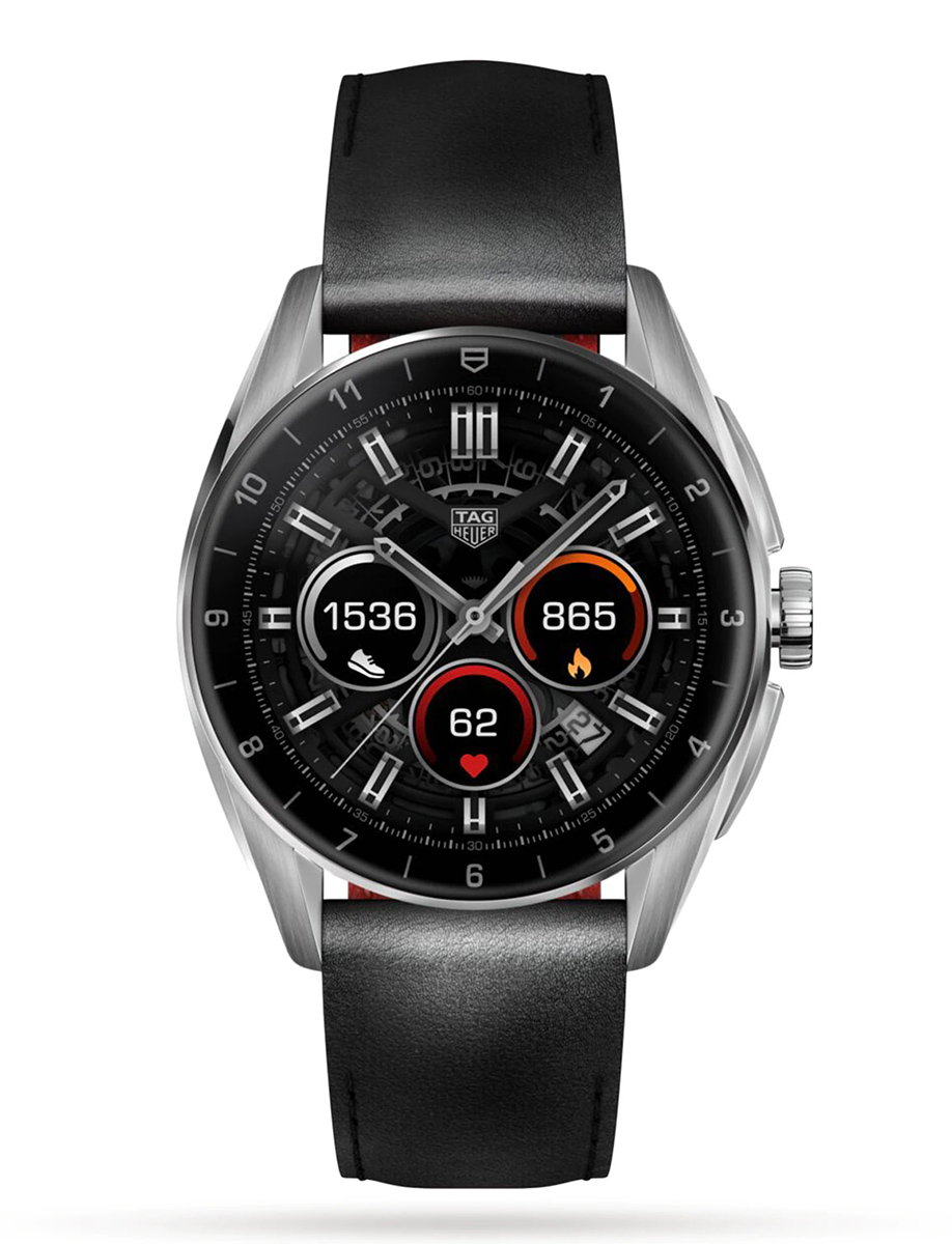 TAG Heuer Connected - Steel case 42 mm - Black Leather Strap -  SBR8010.BC6608