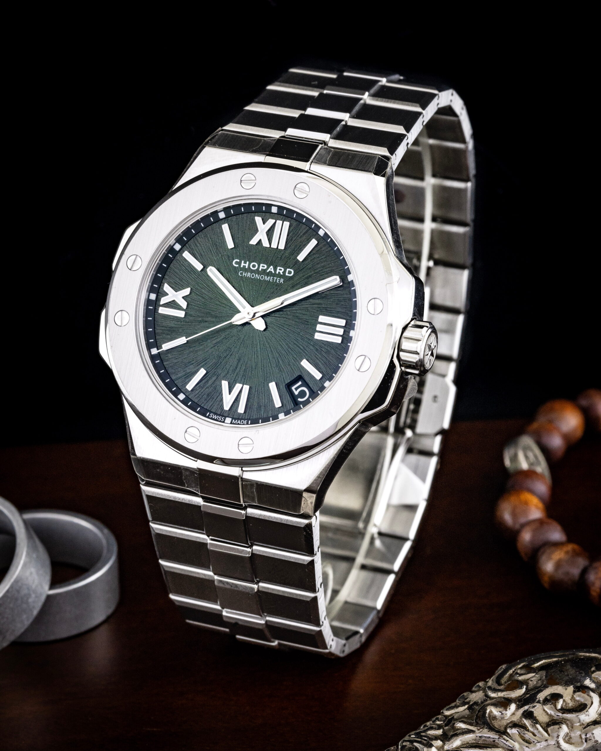 Hotlist image for Chopard wristwatch with stainless steel case and bracelet, and Pine Green color dial.