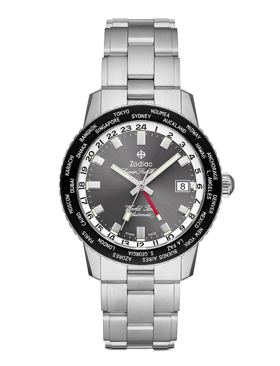 World Time Automatic Stainless Steel Watch
