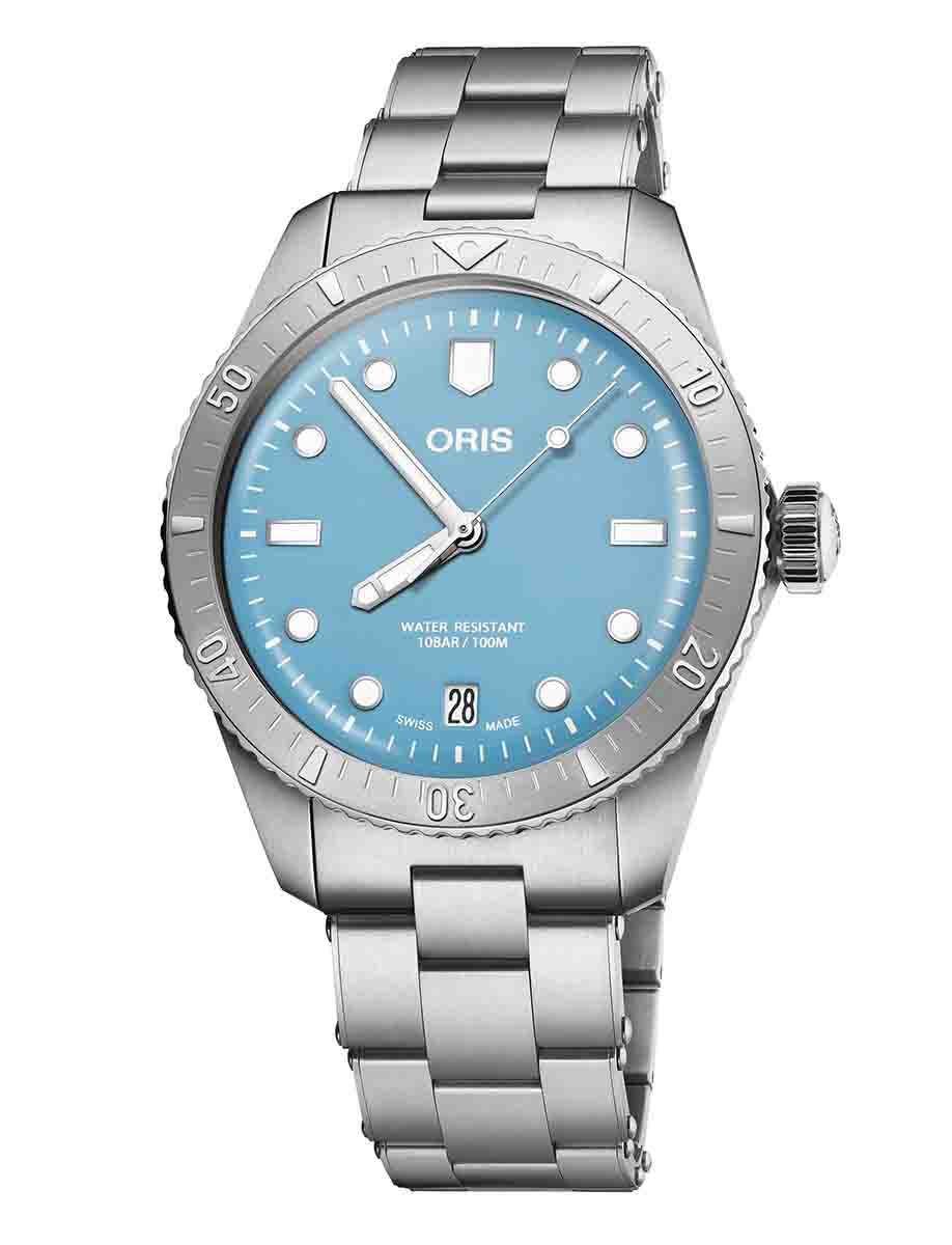 Oris Diving Sixty-Five Blue Cotton Candy Steel Strap 01 733 7771 4055-07 8 19 18 - Divers Sixty-Five