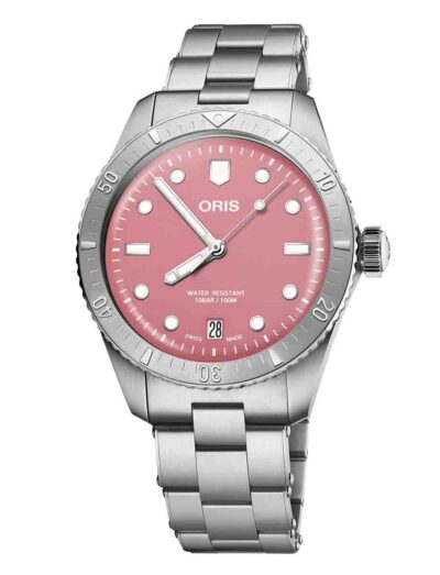 Oris Diving Sixty-Five Pink Cotton Candy Steel Strap 01 733 7771 4058-07 8 19 18 - Divers Sixty-Five