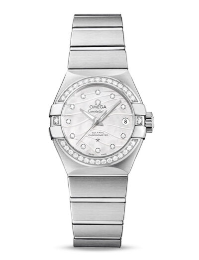 Omega Constellation Co-Axial Chronometer 27mm Diamond Paved Bezel and Hour Markers 123.15.27.20.55.002