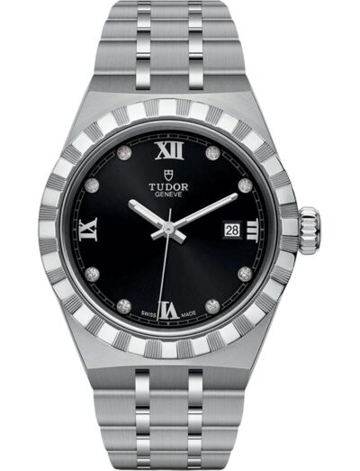 Tudor Royal 28mm Black Dial with Diamond Hour Markers M28300-0004