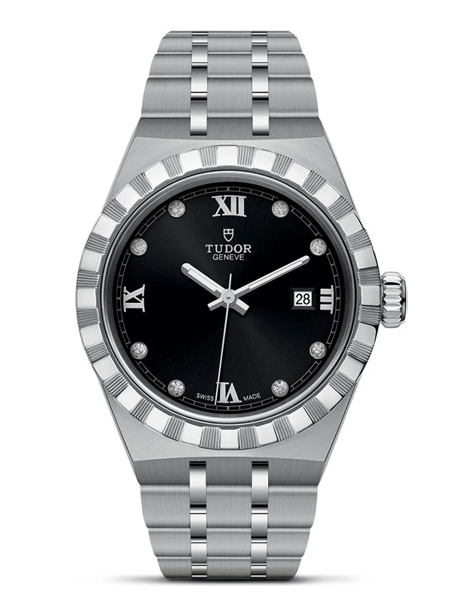 Royal 28mm Black Dial with Diamond Hour Markers