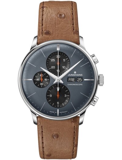 Junghans Meister Chronoscope Dark Brown Ostrich Leather 27-4224.02