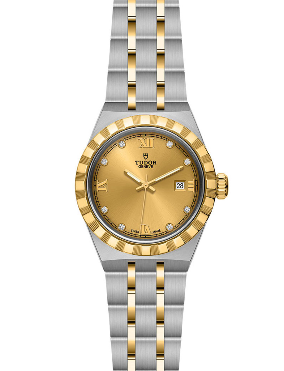 Tudor Royal 28mm Champagne Dial with Diamond Hour Markers M28303-0006