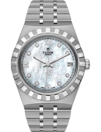 Tudor Royal 34mm White Mother-of-Pearl Dial with Diamond Hour MarkersM28400-0005