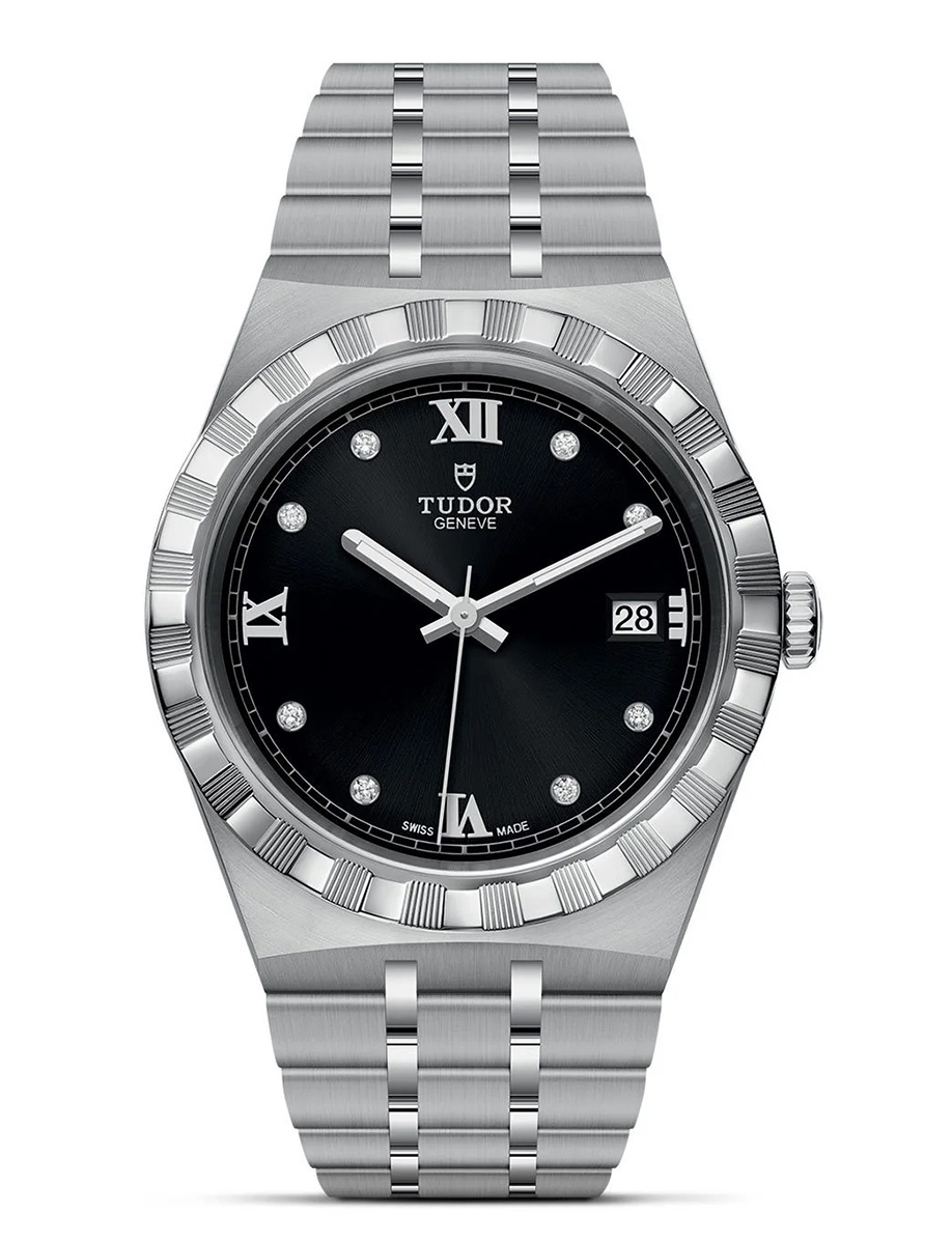 Royal 38mm Black Dial with Diamond Hour Markers