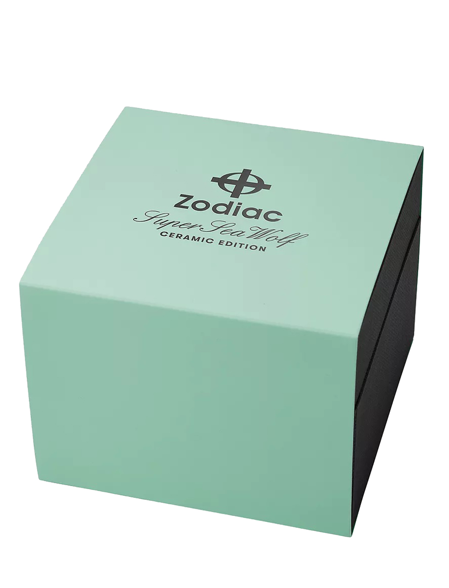 Zodiac Super Sea Wolf Ceramic Compression Green Rubber Strap ZO9592 Box