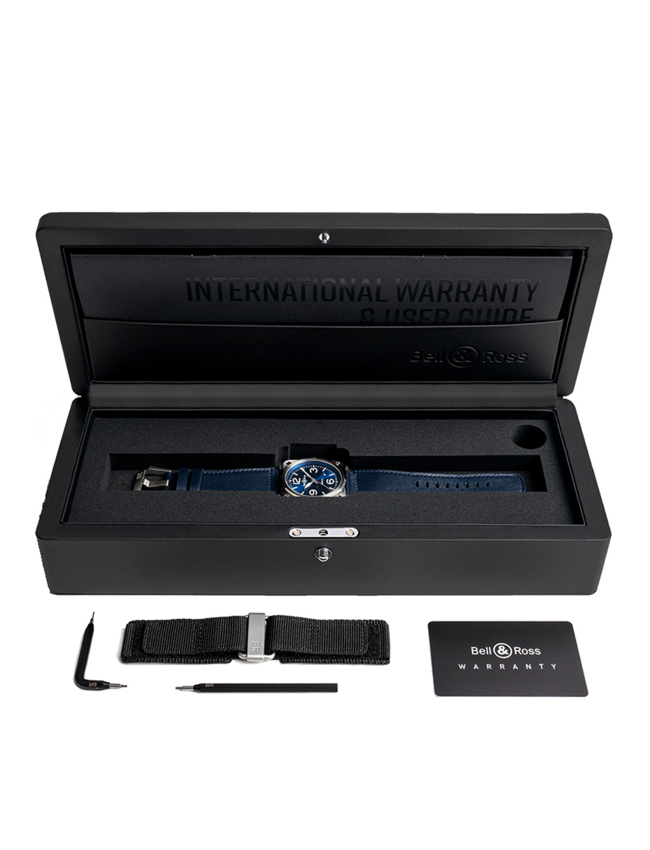 Bell & Ross Instruments New BR 03 Blue Steel BR03A-BLU-ST-SCA Box