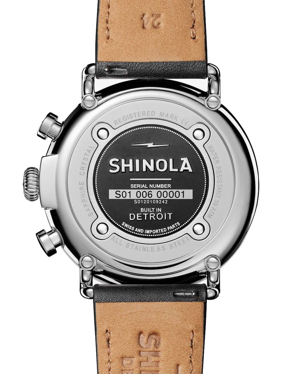 Shinola Runwell Chrono 47mm Black Dial 20109242-SDT-004315245 Back