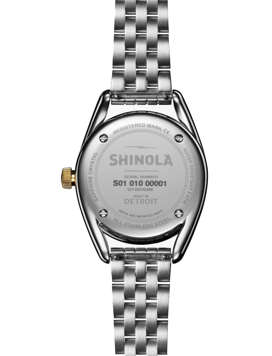 Shinola Derby The Derby 30mm White Dial and Steel with Gold PVD 20242288-SDT-011566765 Back