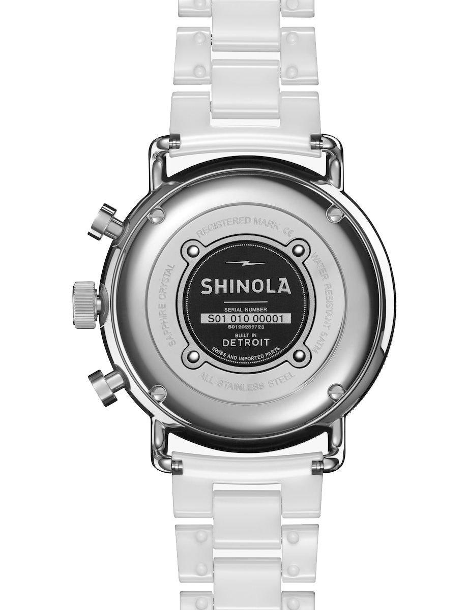 Shinola Canfield Sport 40mm White Mother-of-Pearl Dial 20259728-SDT-012893761 Back