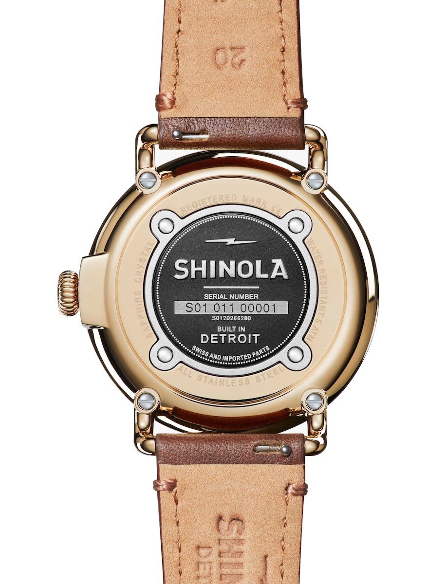 Shinola Runwell 41mm Steel with Gold PVD 20266280-SDT-000009960 Back