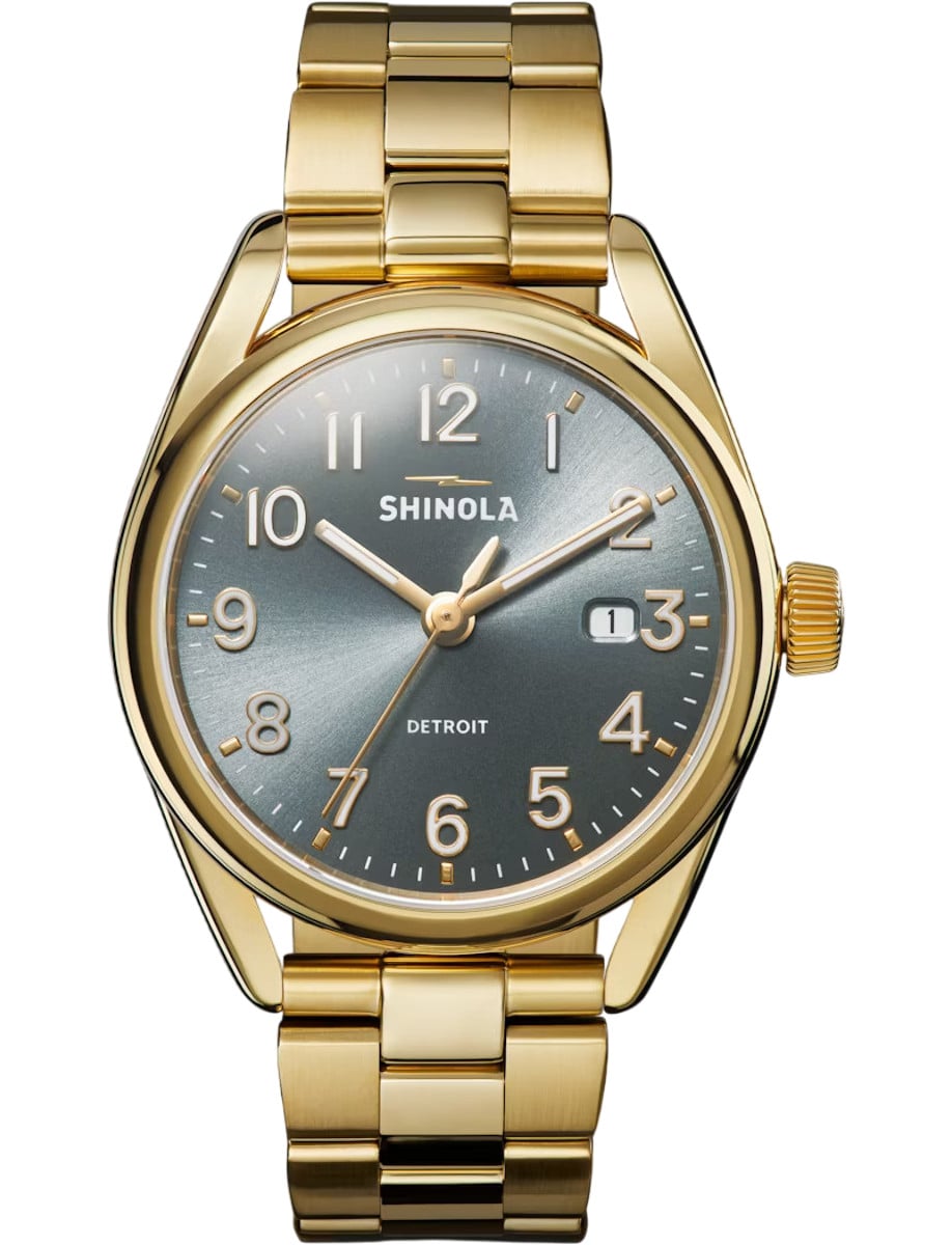 Cadet Blue Derby Stainless Steel with Gold PVD 30mm