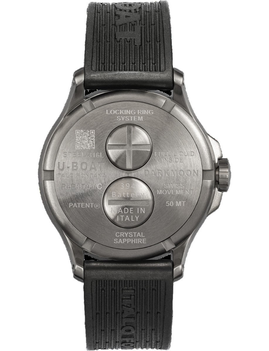 U-BOAT Darkmoon 44mm Blue SS Soleil 8704/C back