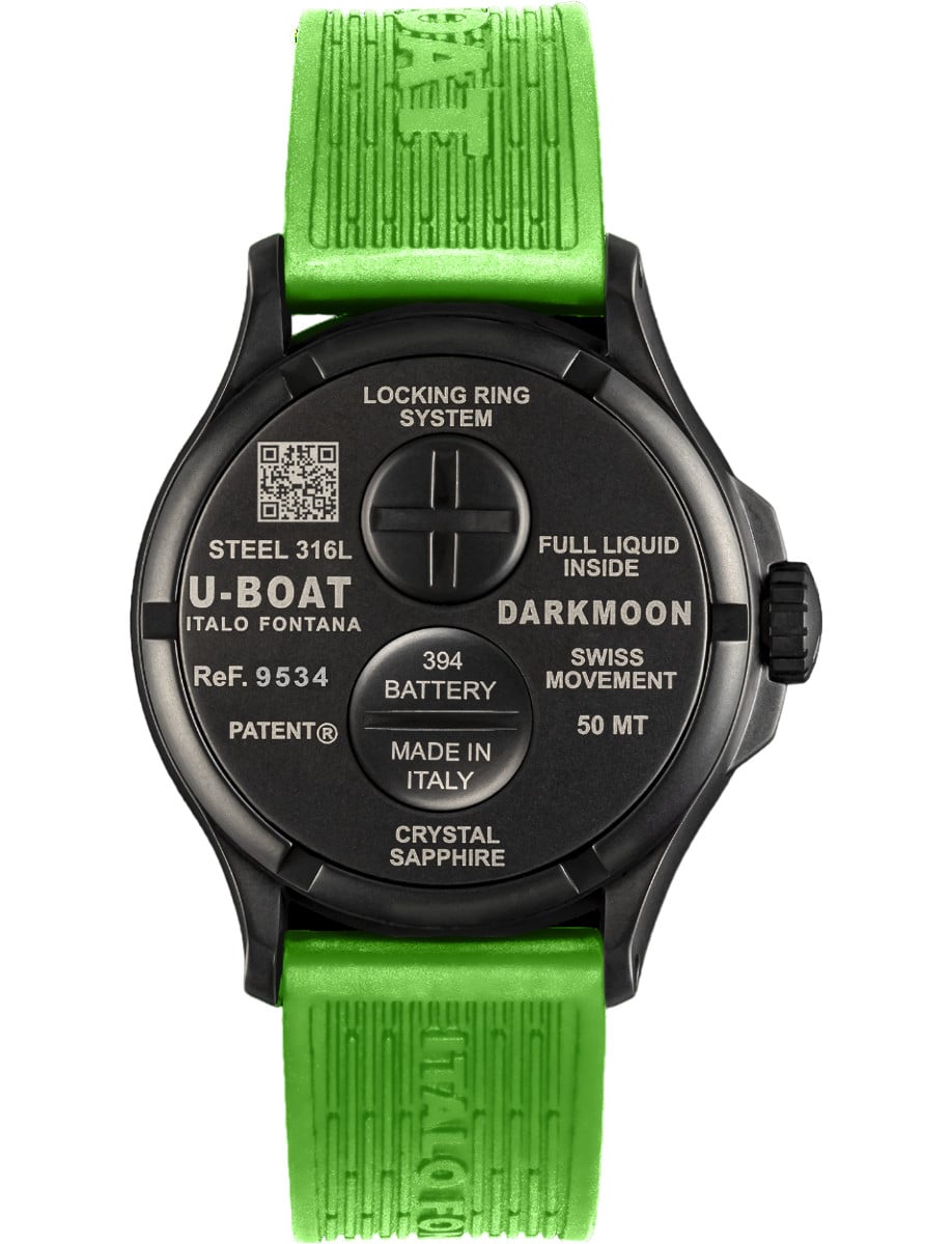 U-BOAT Darkmoon 44mm BK Green PVD 9534 back