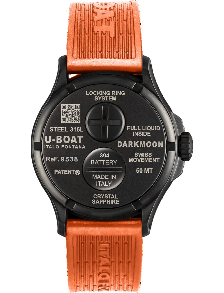 U-BOAT Darkmoon 44mm BK Orange PVD 9538 back